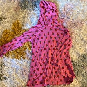 Hanna Anderson Pink Strawberry Hoodie Dress Cover-up